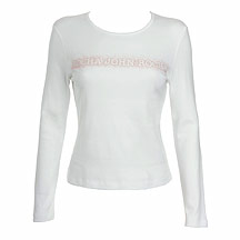 White beaded jersey top