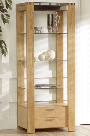Solid Oak and Glass Display Unit