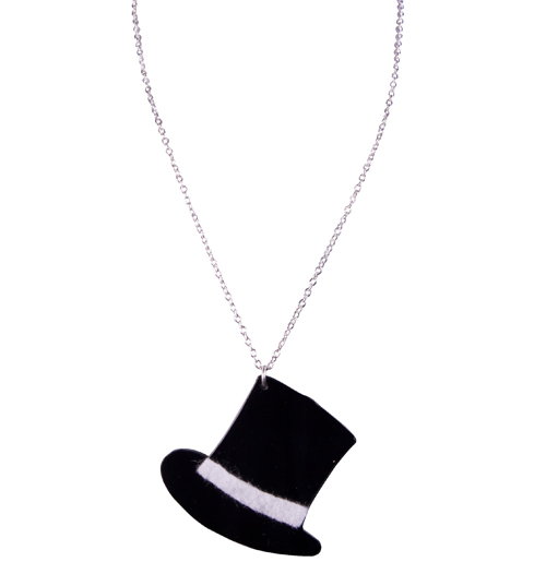 Mad As A Hatter Black and White Necklace from