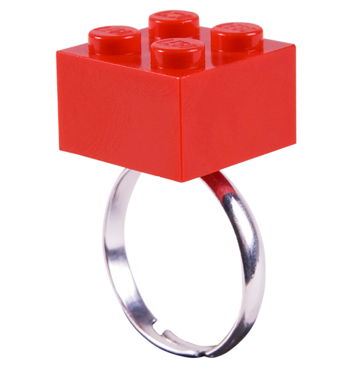 Red Build Me Up Lego Ring from Rock N Retro