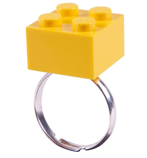 Yellow Build Me Up Lego Ring from Rock N Retro