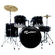 Rockburn DTX-05 : 5 Piece Drum Kit (Black)