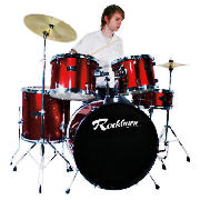 Rockburn DTX-06 : 5 Piece Drum Kit (Red)