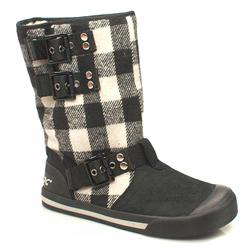 Rocket Dog Female Jailer Plaid Suede Upper Casual in Black and White