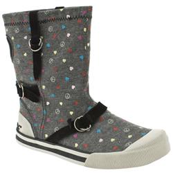 Rocket Dog Female Rocket Dog Jetway Hippie Fabric Upper Casual in Grey and Black