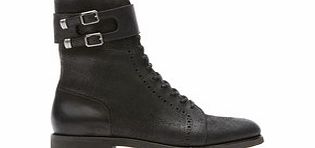 Alanda black leather ankle boots