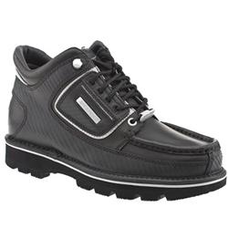 Male Mweka Leather Upper Casual Boots in Black and Silver
