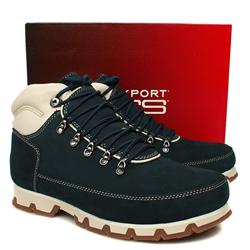 Male Rockport Boundary Leather Upper Casual in Navy