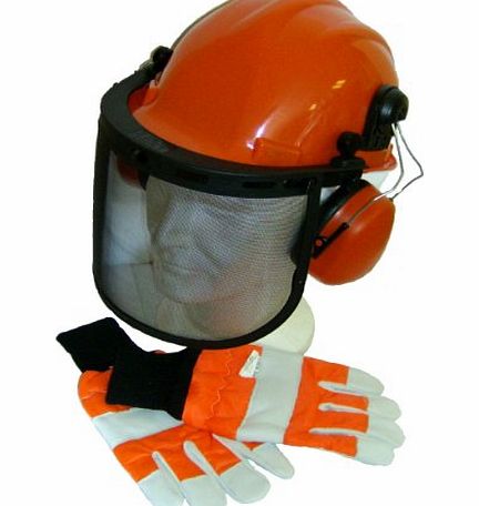 RocwooD Chainsaw Safety Helmet/Hard Set amp; Large Gloves