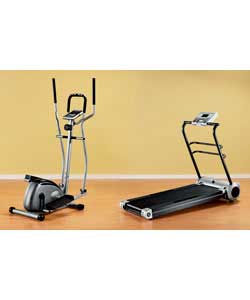Black Treadmill with Free Cross Trainer