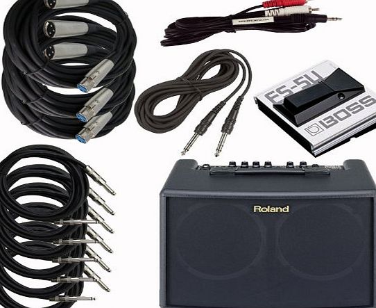 ROLAND  AC-60 Acoustic Guitar Amp Package with Footswitch and Cables FS-5U FS5U