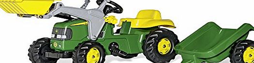 rolly toys John Deere Ride-on Tractor with Loader and Detachable Trailer