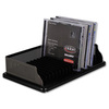 CD Holder Wood and Punched Metal Black