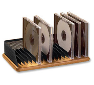 CD Holder Wood and Punched Metal Cherry