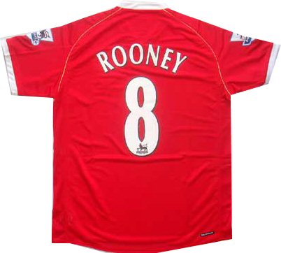 Nike 06-07 Man Utd home (Rooney 8)