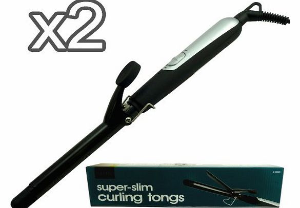 2 Super Slim Hair Curling Tongs