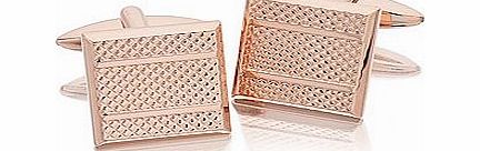 Rose Gold Plated Square Cufflinks - 015354