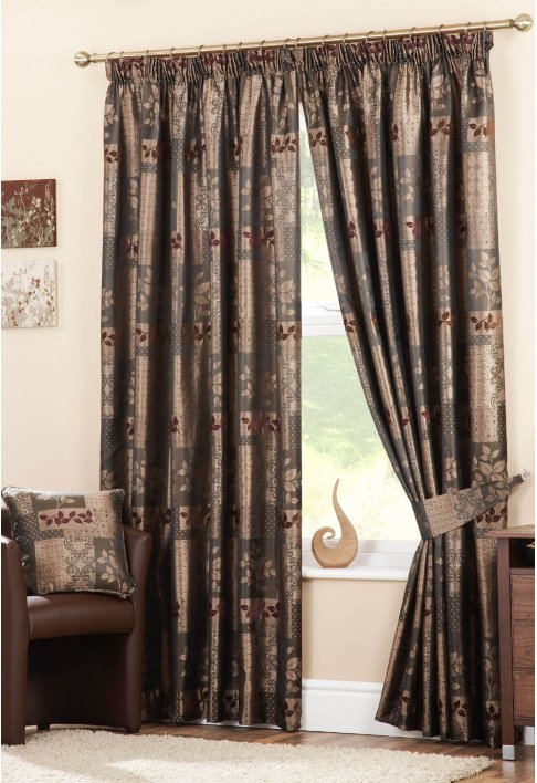 Rosenthal Winchester Chocolate Lined Curtains
