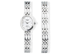 rotary Elite Sterling Silver Watch and Bracelet