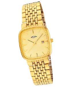 Rotary Gents Gold Plated Quartz Bracelet Watch