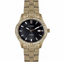 Rotary Ladies Black Steel Bracelet Watch