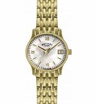 Rotary Ladies Pearl Gold Plated Watch