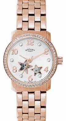 Rotary Ladies Stars Rose Gold Bracelet Watch