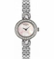 Rotary Ladies Timepieces Mop Pink Dial Stone Set