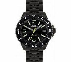 Rotary Mens Aquaspeed Black Silver Watch