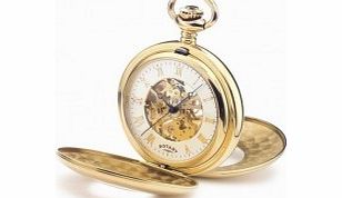 Rotary Mens Gold Plated Pocket Watch
