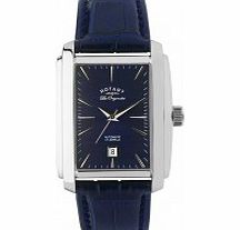 Rotary Mens Les Originales Silver Blue Automatic