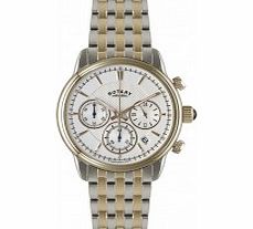 Rotary Mens Silver Steel Chronograph Watch