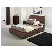 Bedstead, Choc Faux Suede, With Airsprung