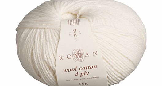 Rowan Wool Cotton 4 Ply Yarn, 50g