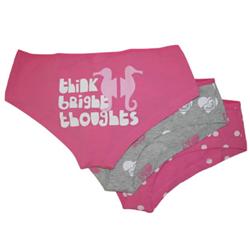 roxy Boy Leg Pack Ladies Underwear - Pink
