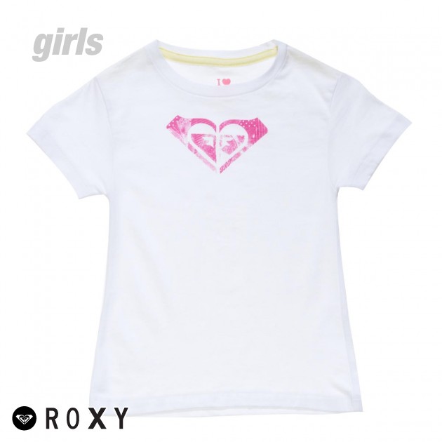 Girls Roxy Beach Brights Teenie T-Shirt - White