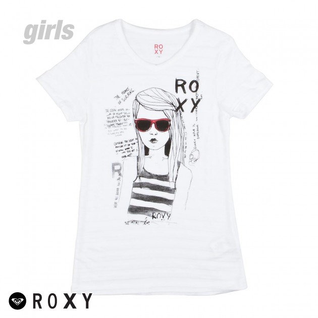 Girls Roxy Sunglasses T-Shirt - White