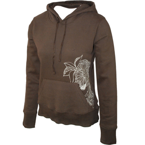 Ladies Roxy Relax Mix Solid Hoody. Chocolate