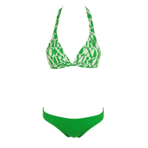 Ladies Roxy Love 70`s Bikini. Green