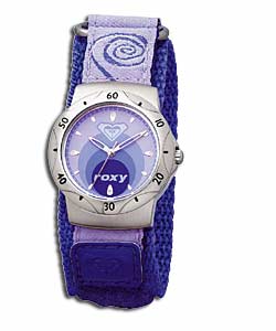 Roxy Ladies Velcro Style Lilac Patterned Fast Strap Watch