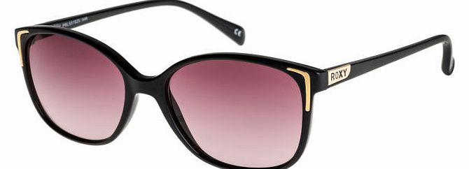 Womens Roxy Elle Sunglasses - Shiny Black/Parme