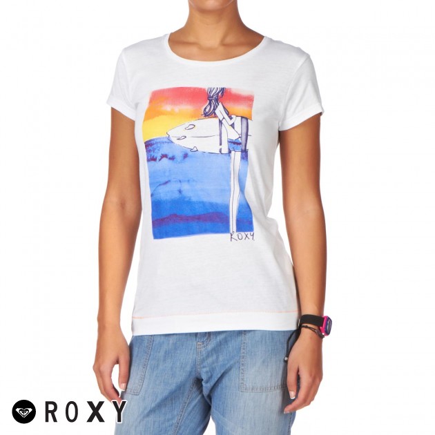 Womens Roxy Palm Tree T-Shirt - Tropic Blue