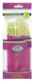 10 White Bristle Flat and Round Brushes