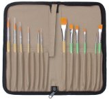 12pc short handle brush set sunburst keep and carry brushes