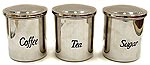 Royal Doulton 3 Piece Stainless Steel Canister Set