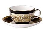 Royal Doulton Raised Gold on White Teacup & Saucer