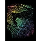 ENGRAVING ART and TOOL RAINBOW STYLE FROG AND FOLIAGE