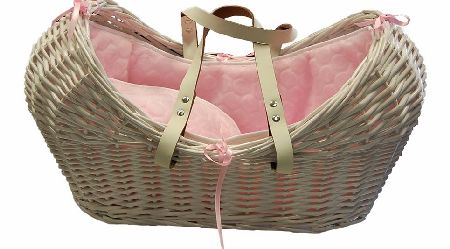 Royal Wicker Dolls Moses Basket Pink Dimple