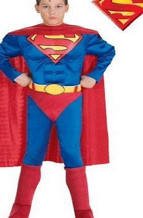 Rubies Classic Muscle Superman Costume 5-7yrs