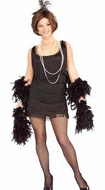 Fancy Dress 1920s Black Flapper Dress - Size 8-10